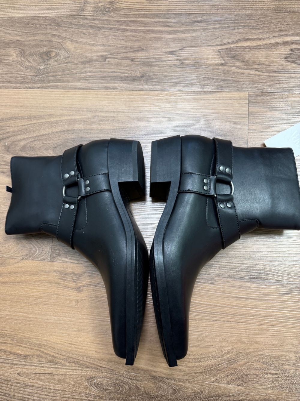 Zara Man Ortholite Cowboy Boots Black Faux Leather Western Pointed Toe